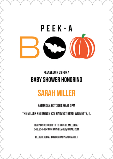 Boo Baby Shower Invitations